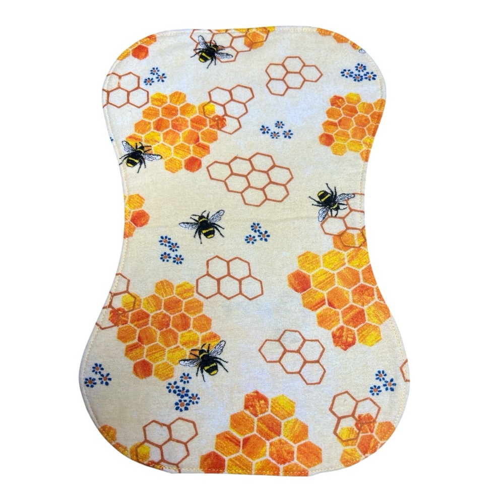Hand Crafted Flannel Burp Cloth Contoured Padded Fabric Quilted Reversible - Picture 10 of 10